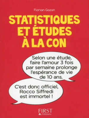 cover image of Statistiques et études à la con